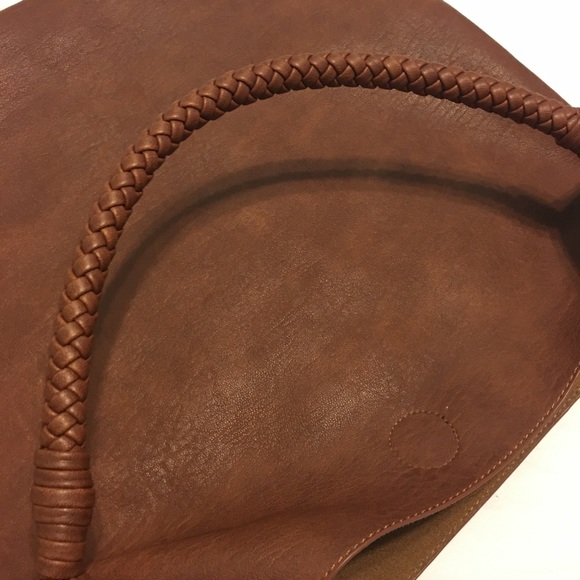 ANTHROPOLOGIE Shoulder Bag Faux Brown Leather LG - Picture 11 of 14
